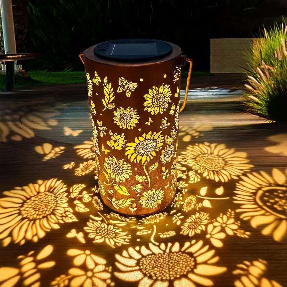 Home Decor Outdoor - ไฟดอกทานตะวัน แสงเงา ไฟกันน้ำกลางแจ้ง ใช้พลังงานแสงอาทิตย์สำหรับทางเดินกลางคืน สนามหญ้า สวน