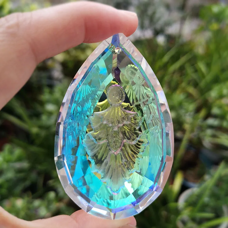 Crystal Sun Catcher - สีคริสตัลPrism Suncatcherแขวนต้นไม้เอเวอร์กรีนจี้โคมระย้าDIY Craftบ้านงานแต่งงานตกแต่งหน้าต่างFigurine