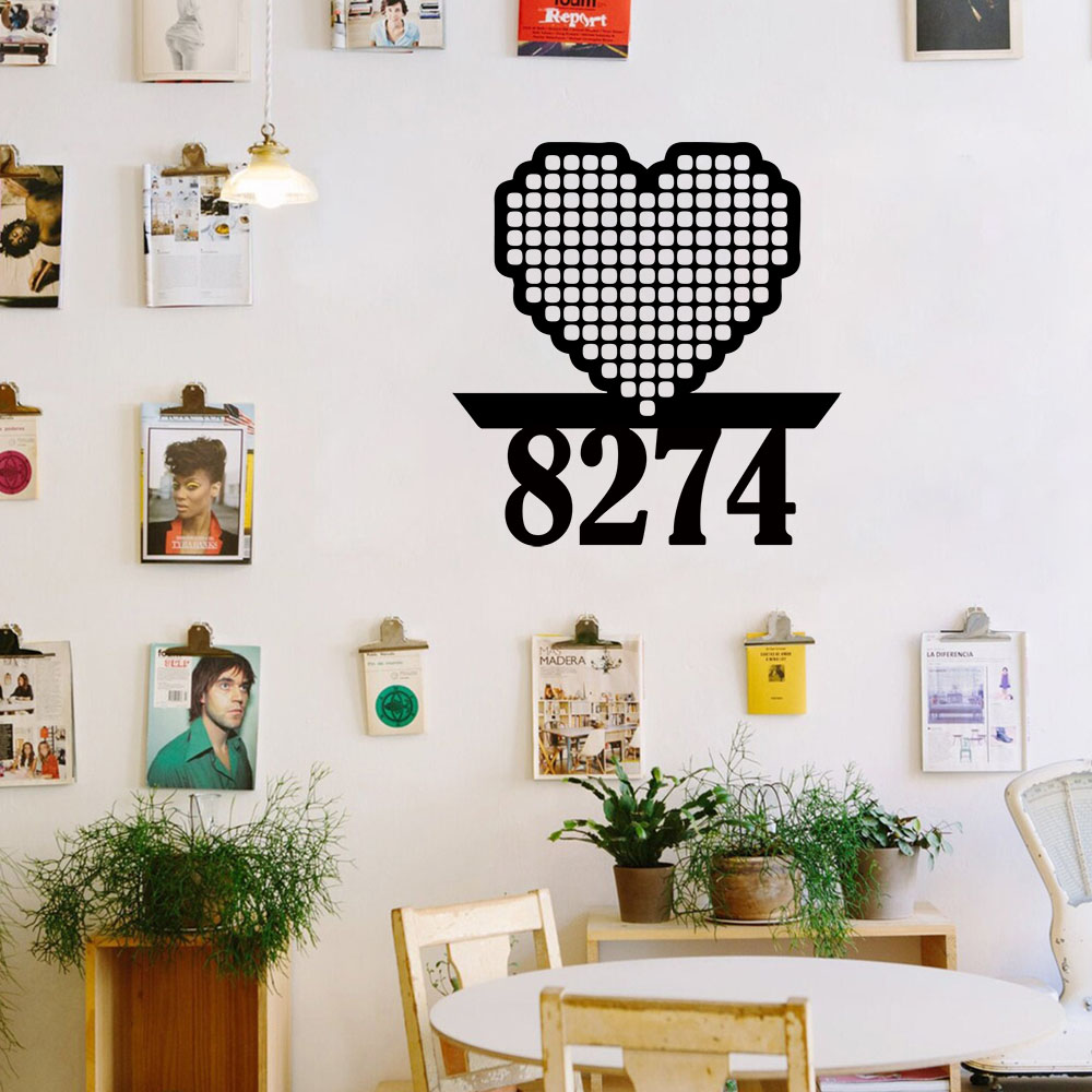 Home Decor Lovely Home - 1PC Cool Love สติ๊กเกอร์ติดผนังแบบกำหนดชื่อได้ สติ๊กเกอร์ติดผนังแบบถอดได้ DIY