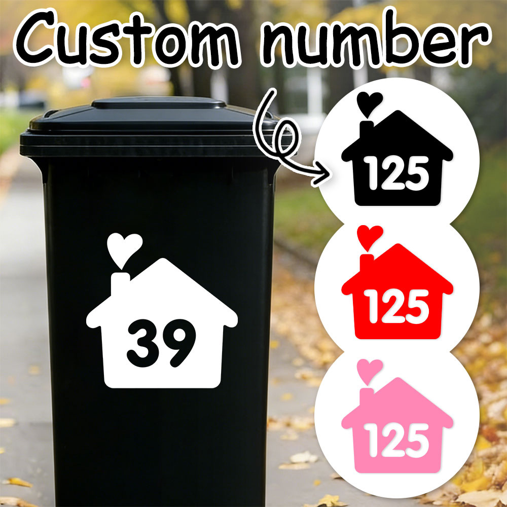 Home Decor Outdoor - สติกเกอร์ติดบ้านแบบกำหนดเอง 1 ชิ้น/3 ชิ้น กันน้ำ ลายหัวใจ