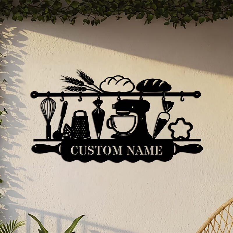 Home Decor Kolkata - งานศิลปะติดผนังเหล็กสำหรับห้องครัวแบบส่วนตัว, ป้ายธีมการอบขนม, ของตกแต่งน่ารักสำหรับห้องครัวสไตล์ฟาร์มเฮาส์