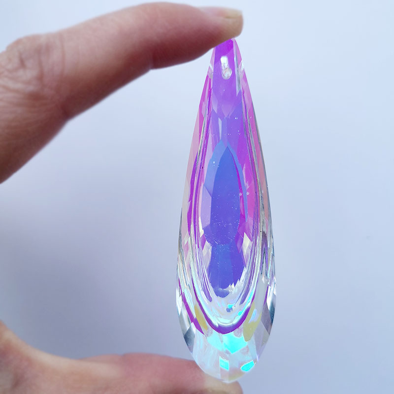 Crystal Sun Catcher - 76 มม.สายรุ้งคริสตัลปริซึม Sun Catcher ยาว Water-drop