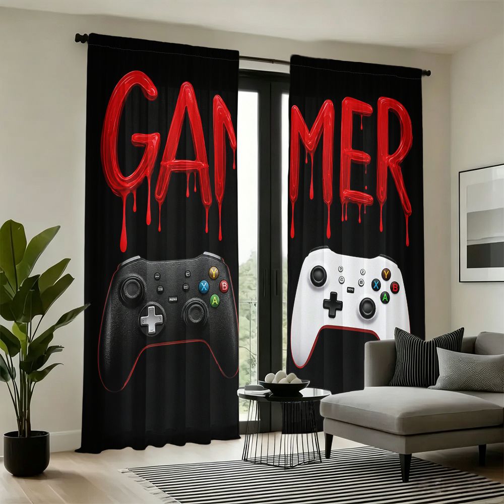 ผ้าม่านลายเกมเมอร์สีดำ ลายคอนโ - Home Decor Youtube Videos บทวิจารณ์และราคา