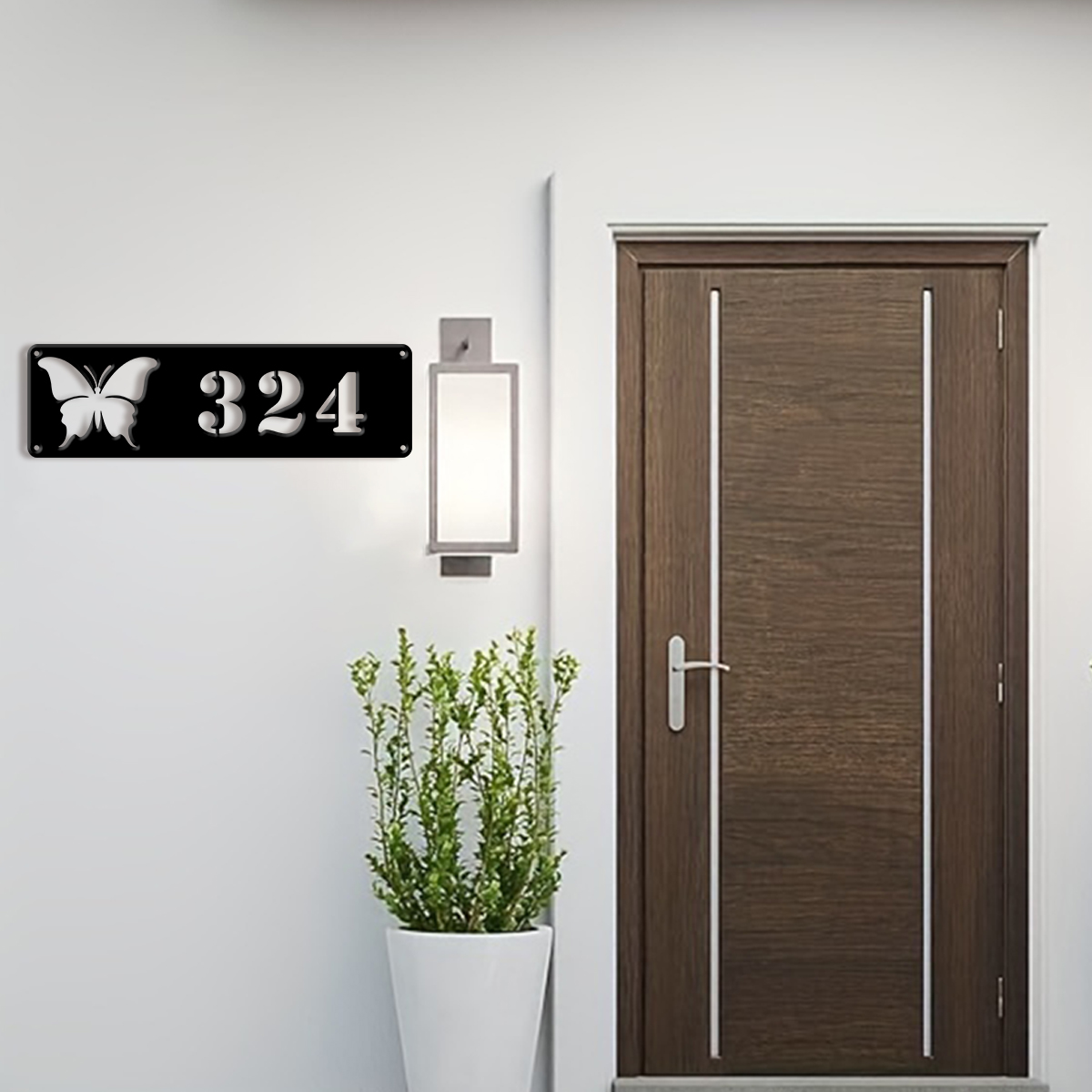 ป้ายเลขบ้านโลหะรูปผีเสื้อแบบกำ - Home Decor Outdoor บทวิจารณ์และราคา