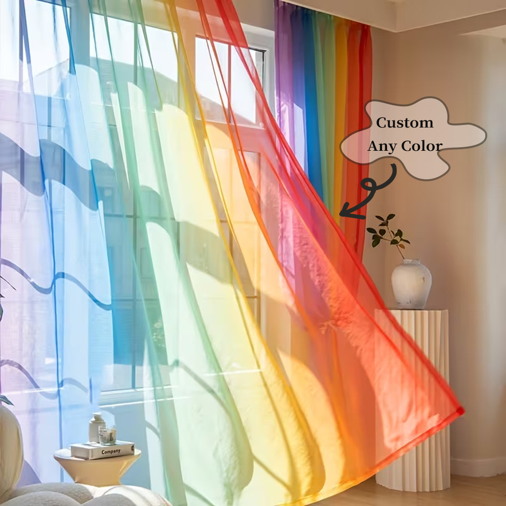 ผ้าม่านโปร่งแสงแบบแบน 2 มิติ 2 - Home Decor Curtains บทวิจารณ์และราคา