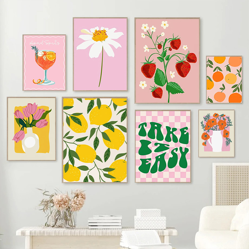 ภาพวาดบนผ้าใบลายดอกไม้สีสันสดใ - Geometric Wall Art บทวิจารณ์และราคา