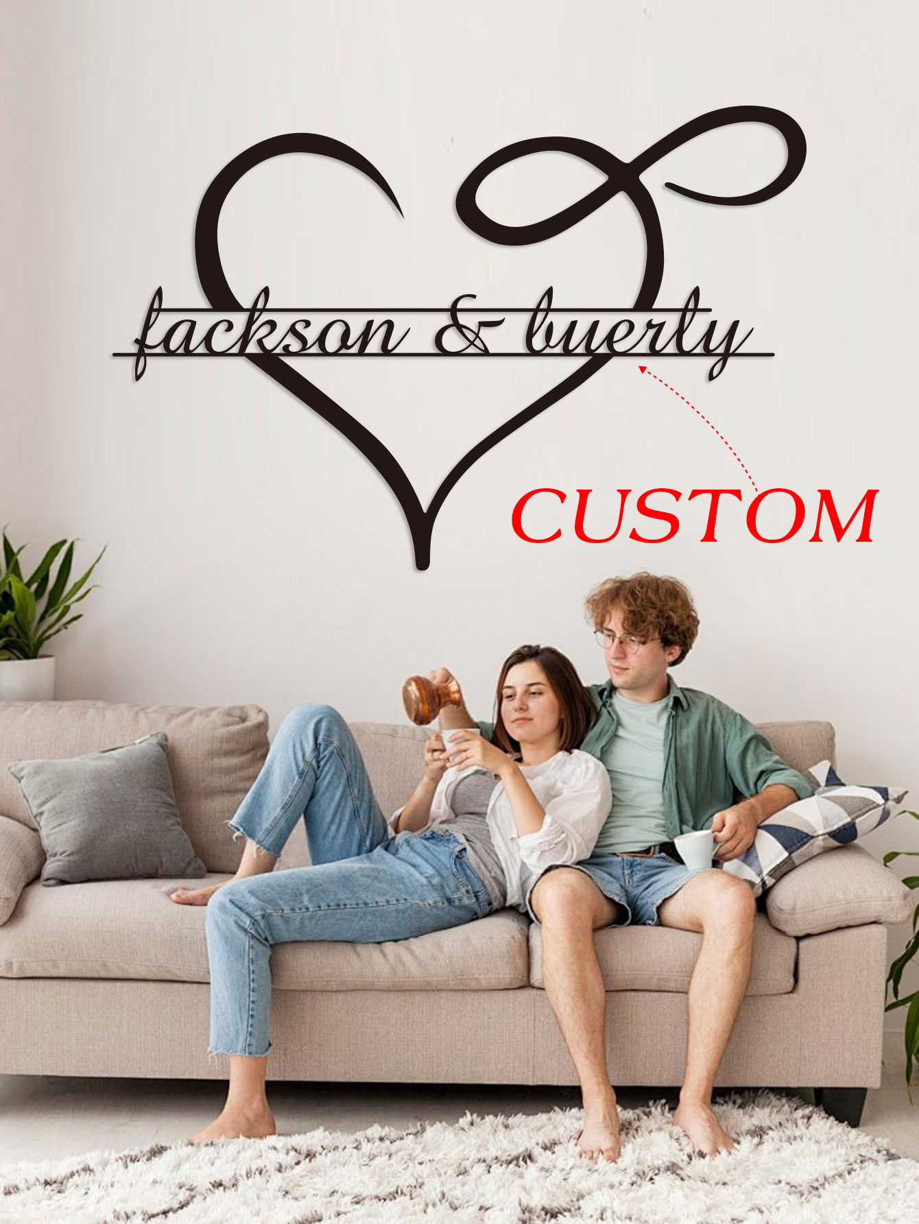 ป้ายโลหะรูปหัวใจแบบกำหนดเอง ใช - Home Decor Lovely Home บทวิจารณ์และราคา