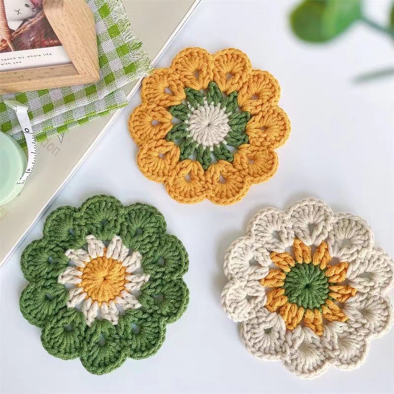 1PCS ทอ Coasters Sunflower เสื - Home Decor Kolkata บทวิจารณ์และราคา