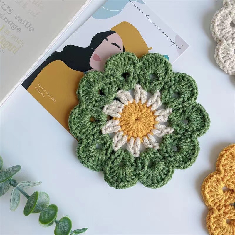 1PCS ทอ Coasters Sunflower เสื - Home Decor Kolkata บทวิจารณ์และราคา