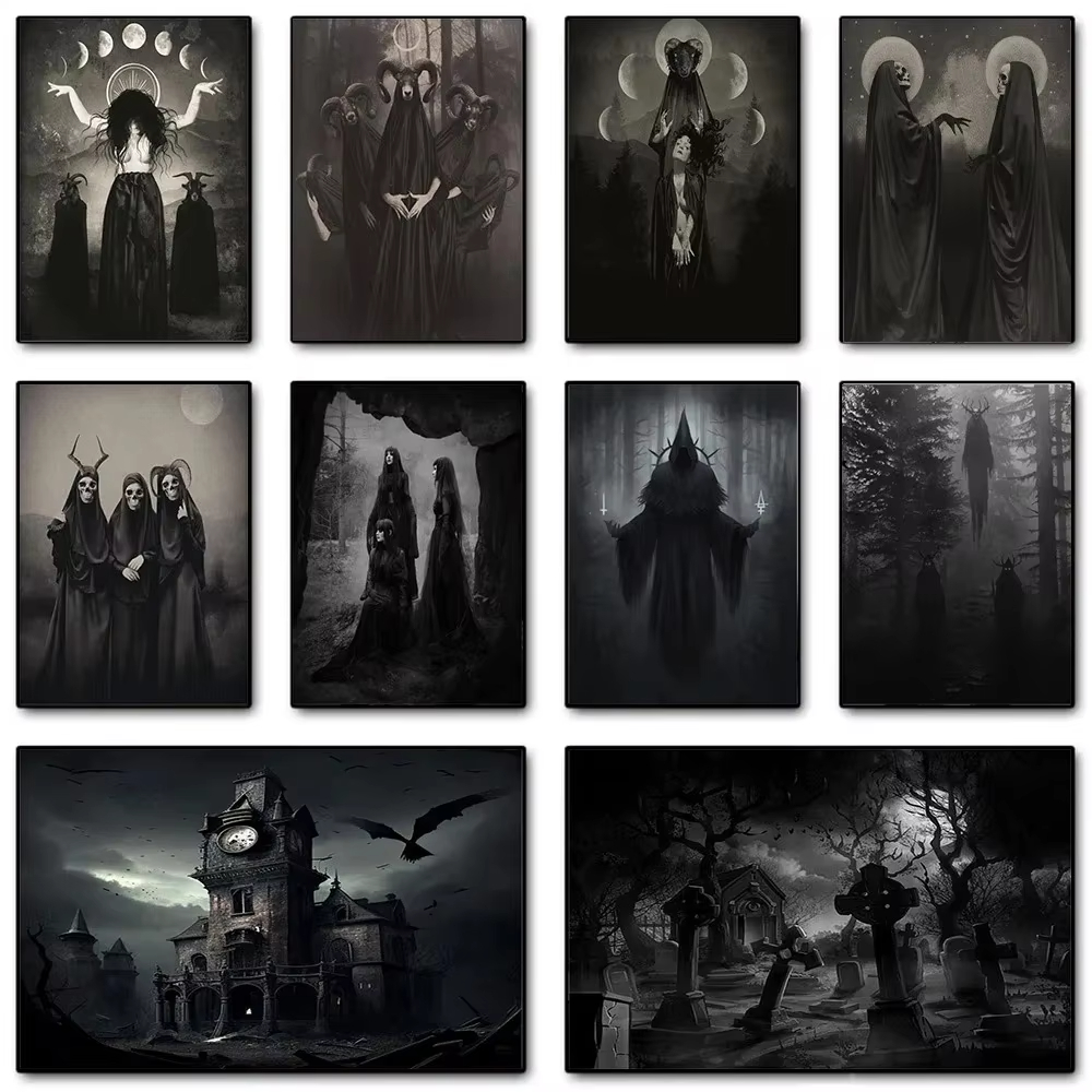 AA Dark Academia Art Black Dea - Home Decor Gothic บทวิจารณ์และราคา