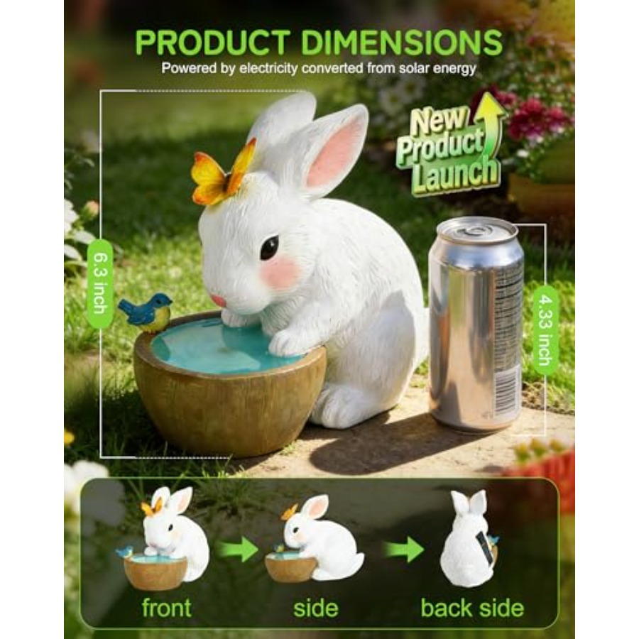 รูปปั้นกระต่ายพลังงานแสงอาทิตย - Home Decor Outdoor บทวิจารณ์และราคา