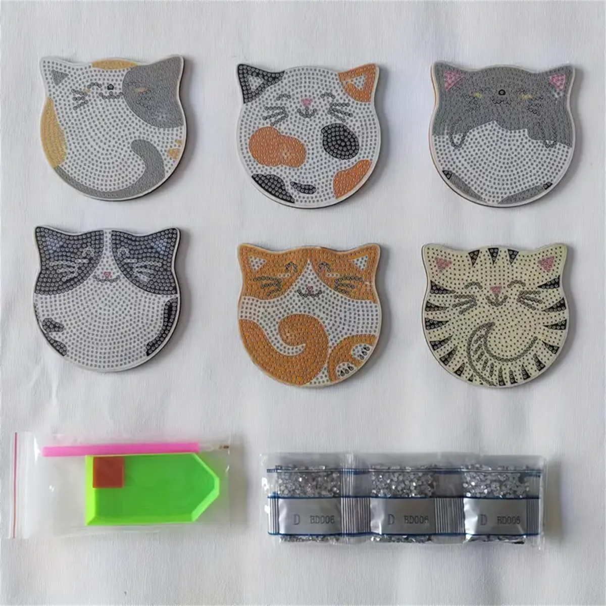 6 ชิ้น/เซ็ต DIY Cat Rhinestone - Home Decor Kolkata บทวิจารณ์และราคา