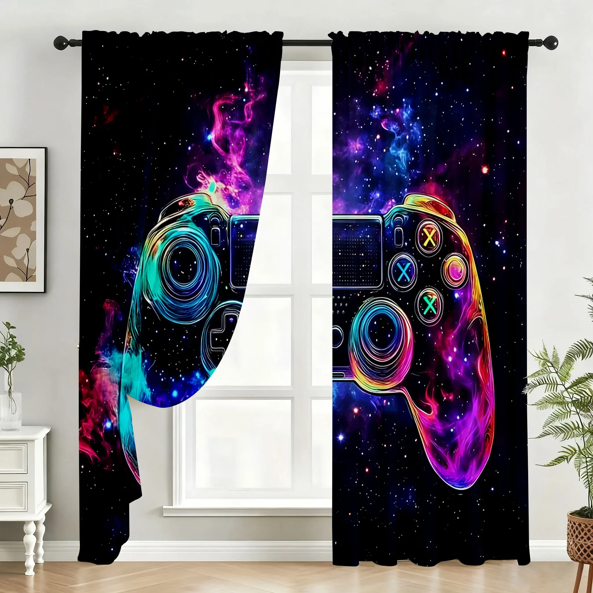 ผ้าม่านลายเกมมิ่งคู่ ลายเนออนค - Home Decor Youtube Videos บทวิจารณ์และราคา