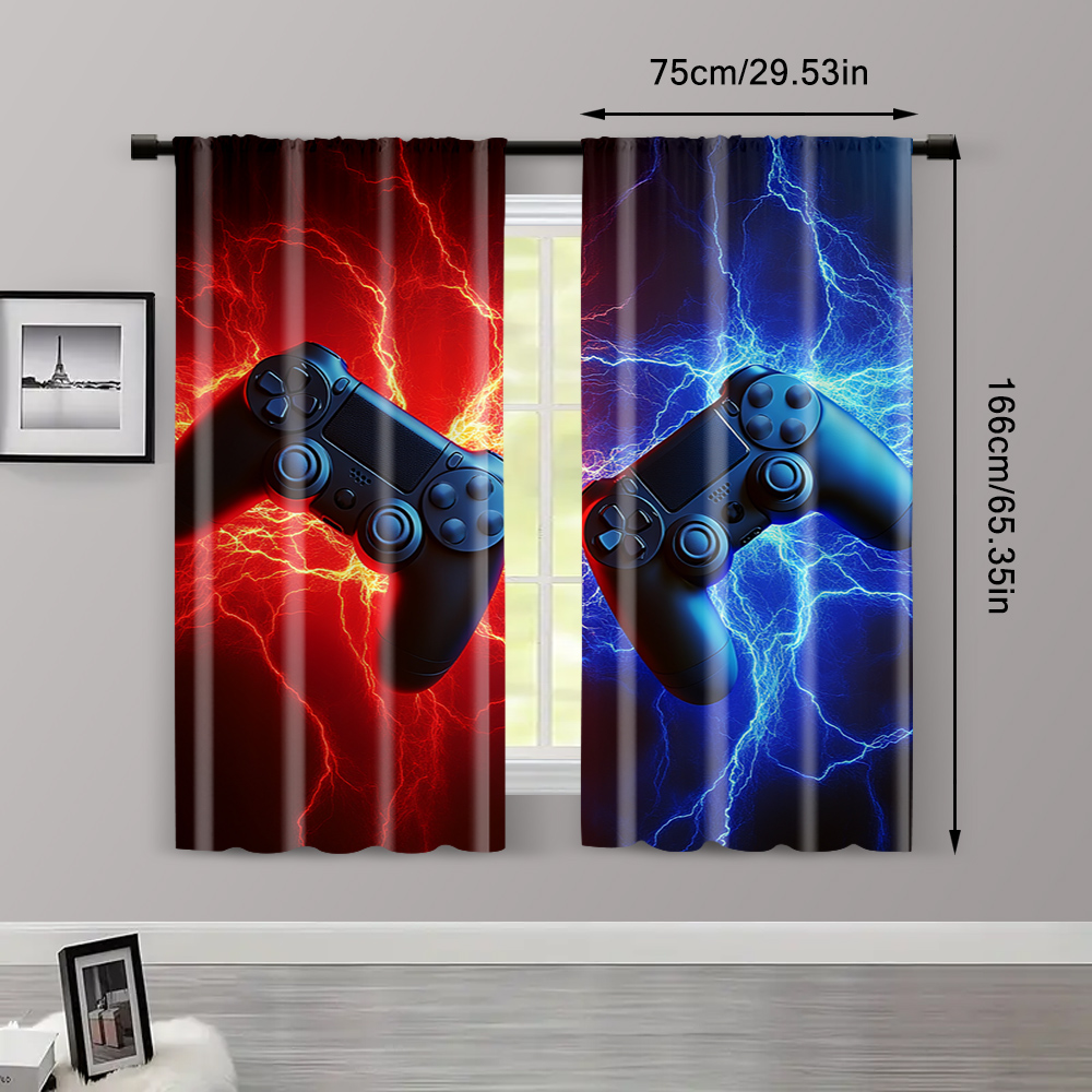 ม่านตกแต่งห้องเกมเมอร์ 2 ชิ้น  - Home Decor Youtube Videos บทวิจารณ์และราคา