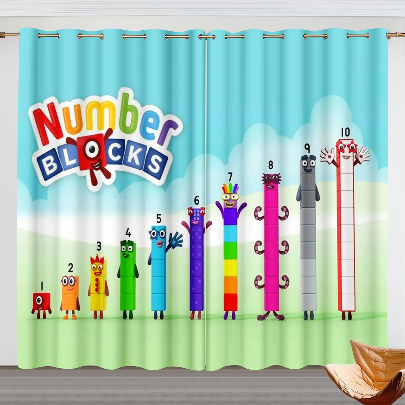 ผ้าม่านการ์ตูน Numberblocks, ผ - Home Decor Curtains บทวิจารณ์และราคา