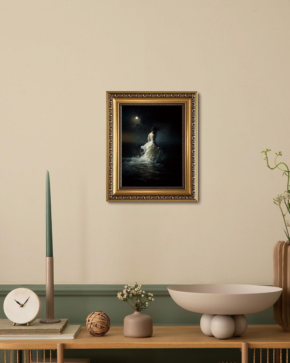 ภาพวาดสีน้ำมันแนววินเทจบนผืนผ้ - Home Decor Gothic บทวิจารณ์และราคา