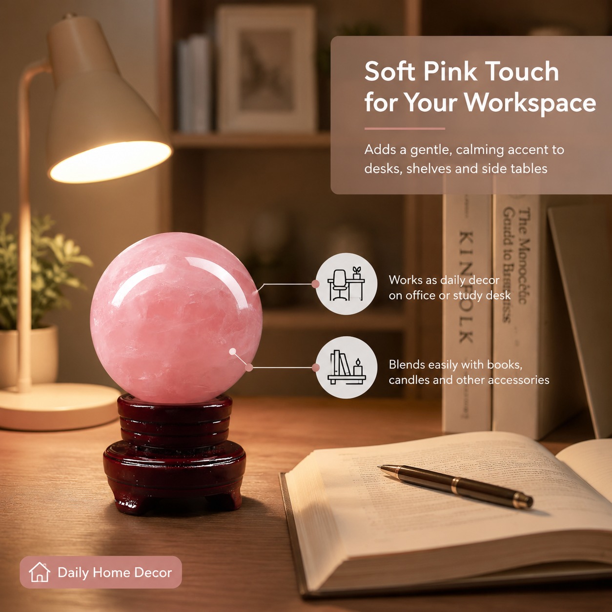 ลูกบอลโรสควอตซ์สีชมพูที่มีรูปท - Home Decor Enthusiast บทวิจารณ์และราคา