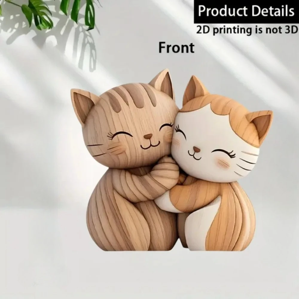 2D แบนแมวไม้แมวสุนัขคู่ประติมา - Home Decor Enthusiast บทวิจารณ์และราคา