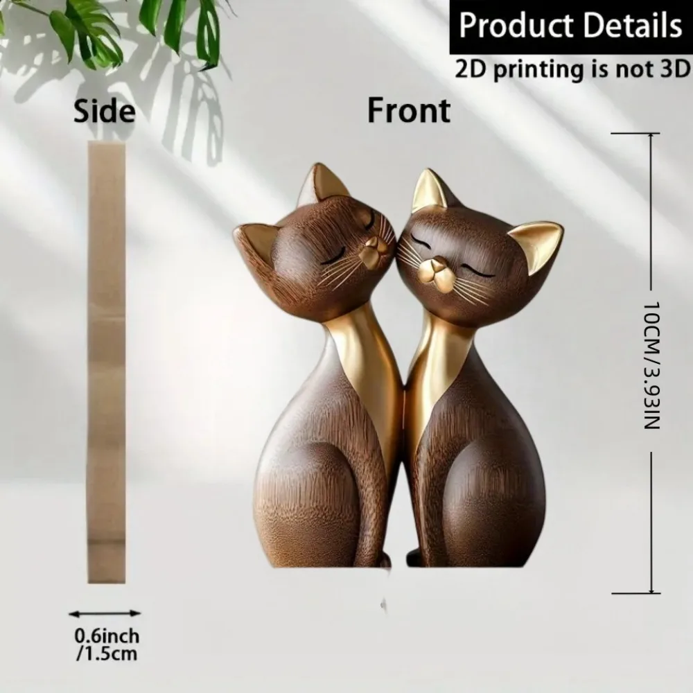 2D แบนแมวไม้แมวสุนัขคู่ประติมา - Home Decor Enthusiast บทวิจารณ์และราคา