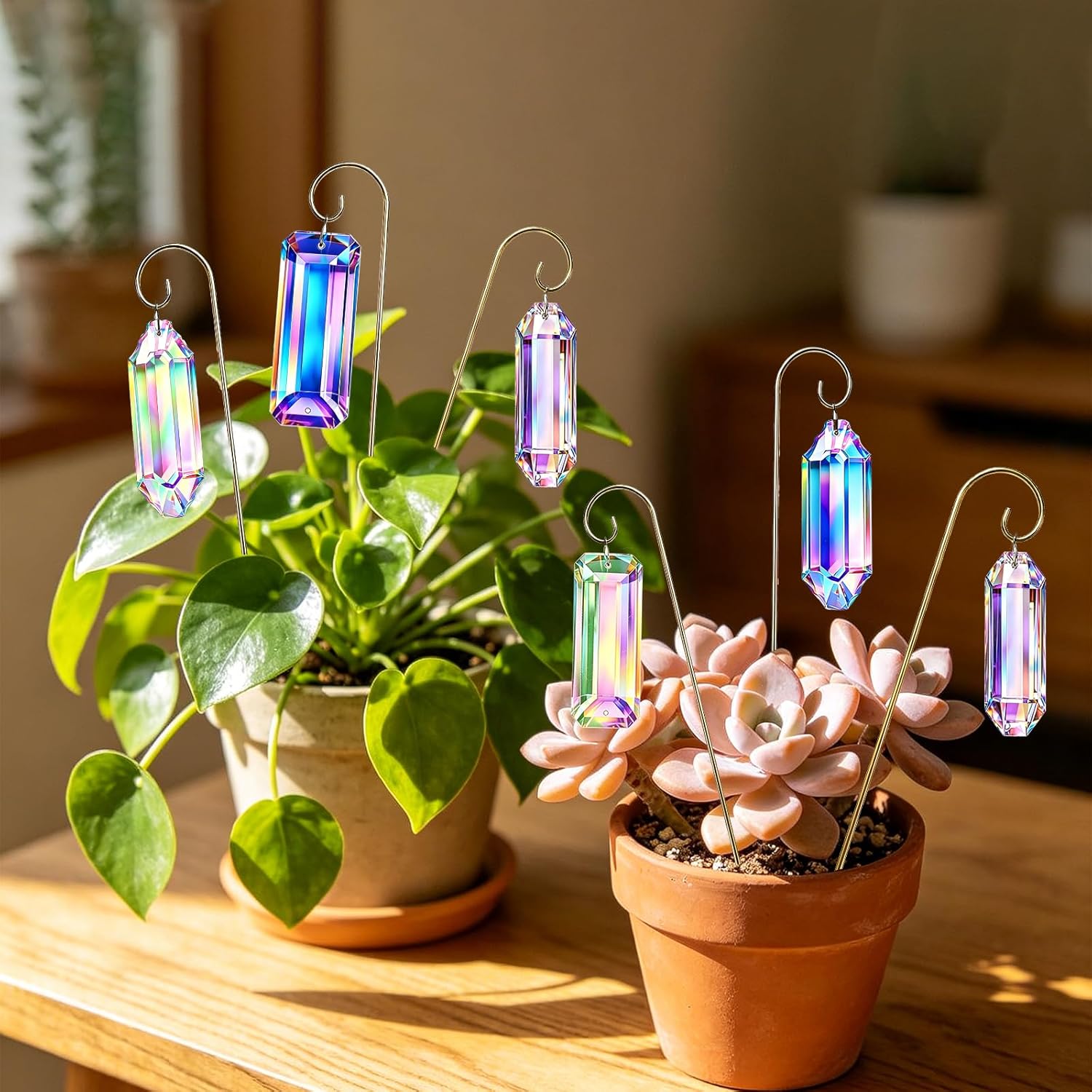 แท่งคริสตัลตกแต่งต้นไม้ 5 ชิ้น - Crystal Sun Catcher บทวิจารณ์และราคา