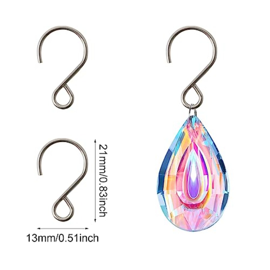 ตะขอรูปตัว S ขนาดเล็ก 200 ชิ้น - Crystal Sun Catcher บทวิจารณ์และราคา