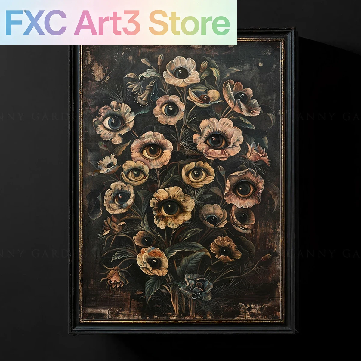 ภาพพิมพ์บนผ้าใบลายดอกไม้สไตล์ว - Home Decor Gothic บทวิจารณ์และราคา