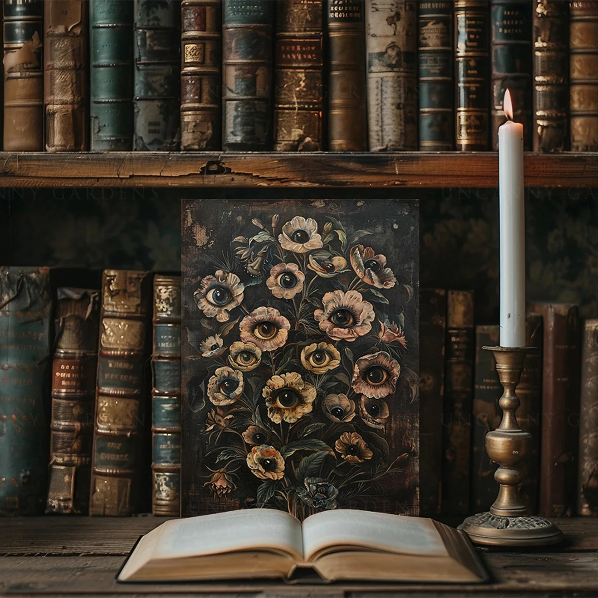 ภาพพิมพ์บนผ้าใบลายดอกไม้สไตล์ว - Home Decor Gothic บทวิจารณ์และราคา