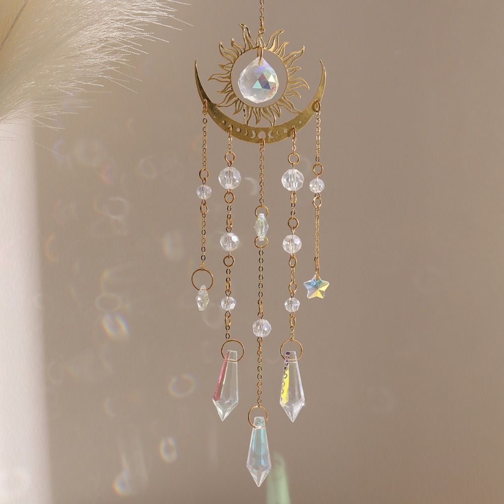 จี้คริสตัลรูปพระจันทร์เปลวไฟสี - Crystal Sun Catcher บทวิจารณ์และราคา