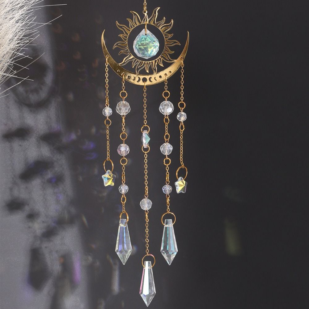 จี้คริสตัลรูปพระจันทร์เปลวไฟสี - Crystal Sun Catcher บทวิจารณ์และราคา