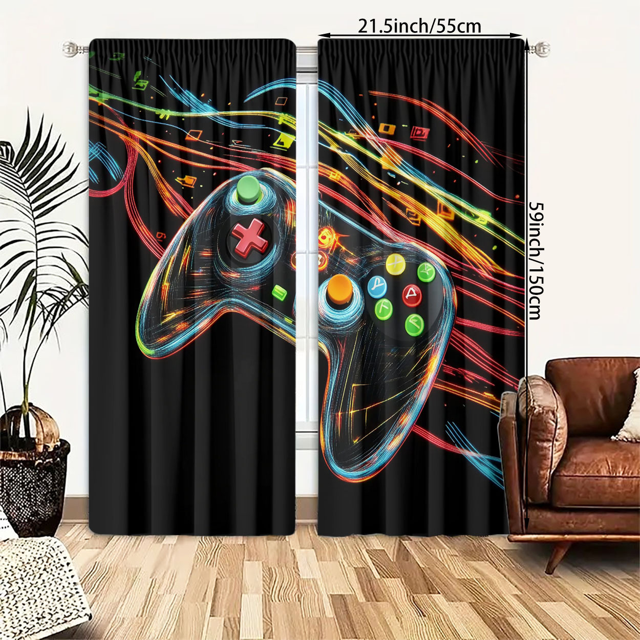 ผ้าม่านลายคอนโทรลเลอร์เกมนีออน - Home Decor Youtube Videos บทวิจารณ์และราคา